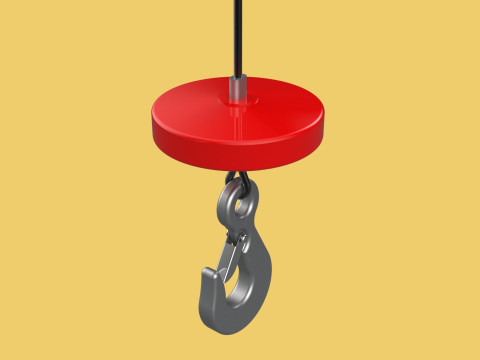 LIFTING CRANE EYE HOOK ELECTRIC HOIST WIRE ROPE SLING CABLE TON 3D 모델