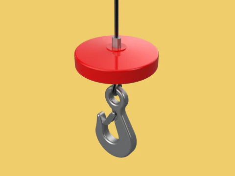 LIFTING CRANE EYE HOOK ELECTRIC HOIST WIRE ROPE SLING CABLE TON 3D Model