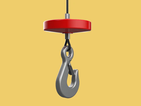 LIFTING CRANE EYE HOOK ELECTRIC HOIST WIRE ROPE SLING CABLE TON 3D Model