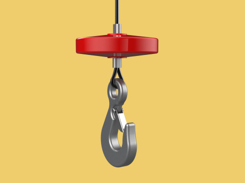 LIFTING CRANE EYE HOOK ELECTRIC HOIST WIRE ROPE SLING CABLE TON 3D 모델