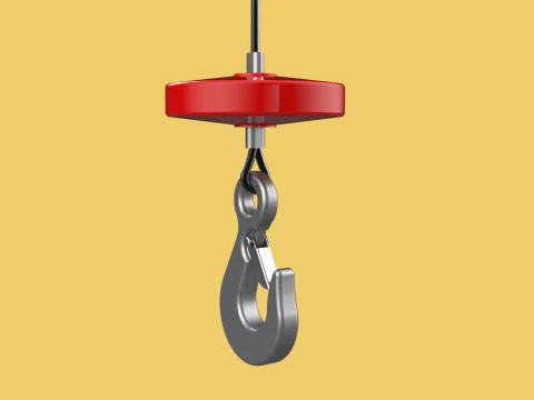 LIFTING CRANE EYE HOOK ELECTRIC HOIST WIRE ROPE SLING CABLE TON 3D Model