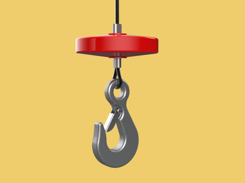 LIFTING CRANE EYE HOOK ELECTRIC HOIST WIRE ROPE SLING CABLE TON 3D 모델