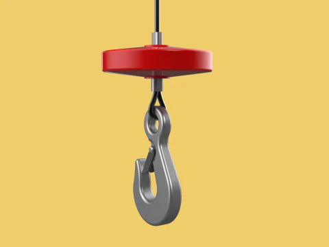 LIFTING CRANE EYE HOOK ELECTRIC HOIST WIRE ROPE SLING CABLE TON 3D Model