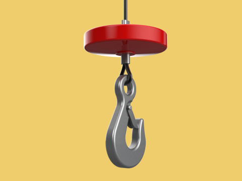 LIFTING CRANE EYE HOOK ELECTRIC HOIST WIRE ROPE SLING CABLE TON 3D 모델