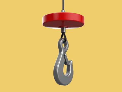 LIFTING CRANE EYE HOOK ELECTRIC HOIST WIRE ROPE SLING CABLE TON 3D Model