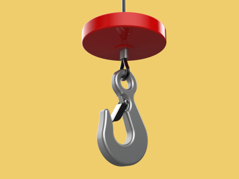 LIFTING CRANE EYE HOOK ELECTRIC HOIST WIRE ROPE SLING CABLE TON 3D 모델