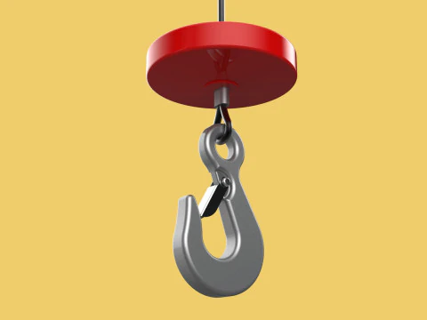 LIFTING CRANE EYE HOOK ELECTRIC HOIST WIRE ROPE SLING CABLE TON 3D Model