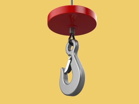 LIFTING CRANE EYE HOOK ELECTRIC HOIST WIRE ROPE SLING CABLE TON 3D Model