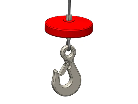 LIFTING CRANE EYE HOOK ELECTRIC HOIST WIRE ROPE SLING CABLE TON 3D Model