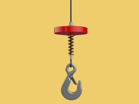 BUFFER SPRING LIFTING CRANE EYE HOOK ELECTRIC HOIST WIRE ROPE 3D Model