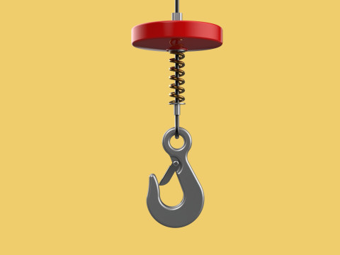 BUFFER SPRING LIFTING CRANE EYE HOOK ELECTRIC HOIST WIRE ROPE 3D Model