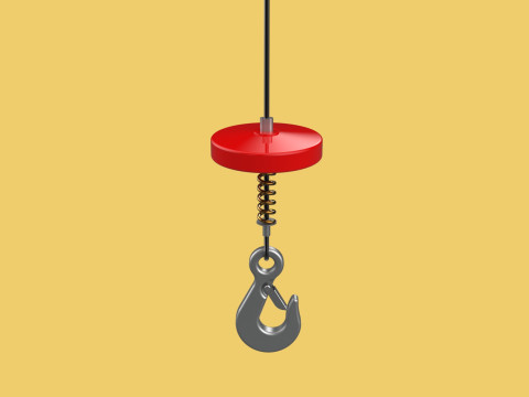 BUFFER SPRING LIFTING CRANE EYE HOOK ELECTRIC HOIST WIRE ROPE 3D Model