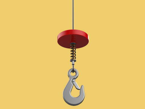 BUFFER SPRING LIFTING CRANE EYE HOOK ELECTRIC HOIST WIRE ROPE 3D Model