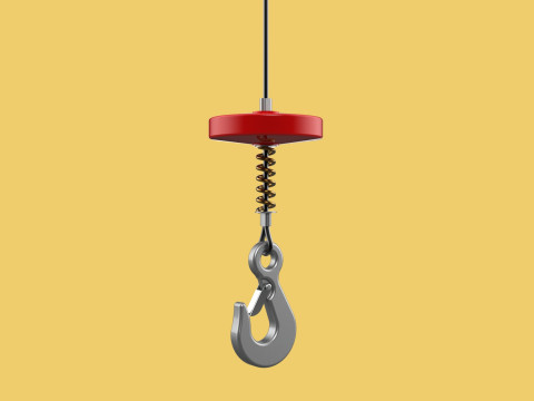 BUFFER SPRING LIFTING CRANE EYE HOOK ELECTRIC HOIST WIRE ROPE 3D Model