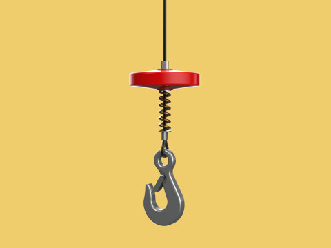 BUFFER SPRING LIFTING CRANE EYE HOOK ELECTRIC HOIST WIRE ROPE 3D Model