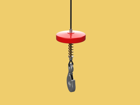 BUFFER SPRING LIFTING CRANE EYE HOOK ELECTRIC HOIST WIRE ROPE 3D Model