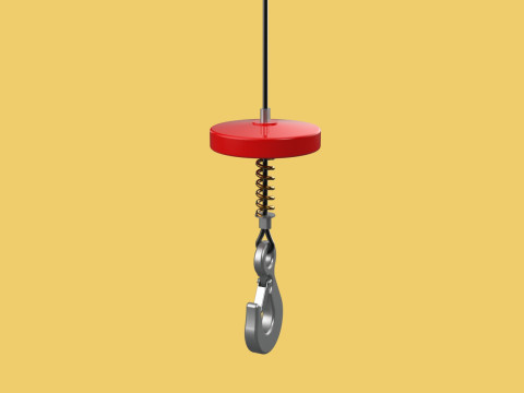 BUFFER SPRING LIFTING CRANE EYE HOOK ELECTRIC HOIST WIRE ROPE 3D Model