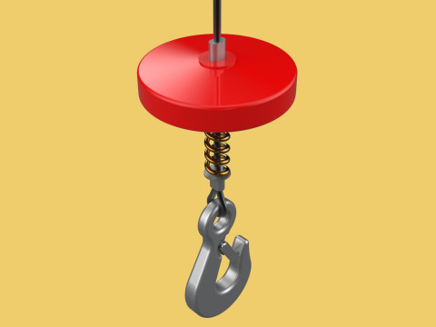 BUFFER SPRING LIFTING CRANE EYE HOOK ELECTRIC HOIST WIRE ROPE 3D Model