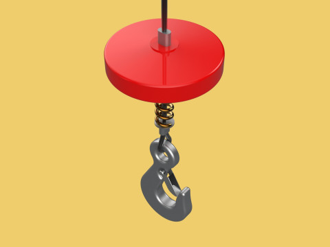BUFFER SPRING LIFTING CRANE EYE HOOK ELECTRIC HOIST WIRE ROPE 3D Model
