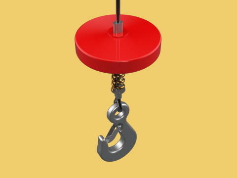 BUFFER SPRING LIFTING CRANE EYE HOOK ELECTRIC HOIST WIRE ROPE 3D Model