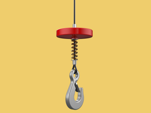 BUFFER SPRING LIFTING CRANE EYE HOOK ELECTRIC HOIST WIRE ROPE 3D Model