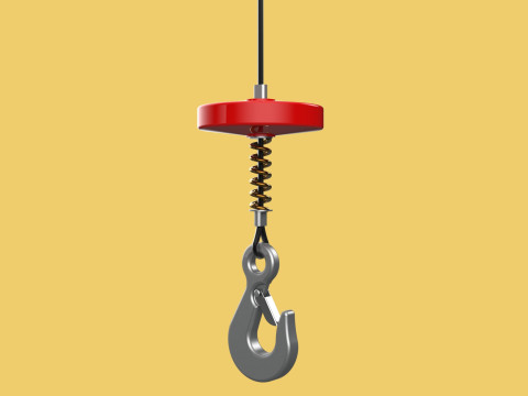BUFFER SPRING LIFTING CRANE EYE HOOK ELECTRIC HOIST WIRE ROPE 3D Model