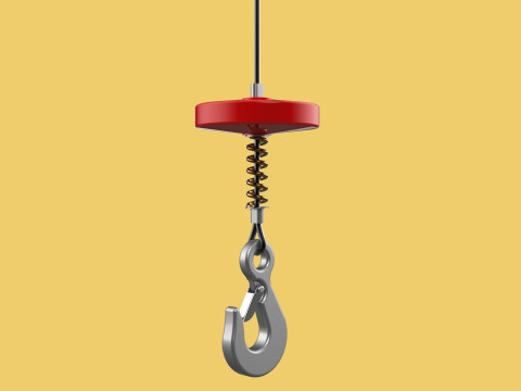 BUFFER SPRING LIFTING CRANE EYE HOOK ELECTRIC HOIST WIRE ROPE 3D Model