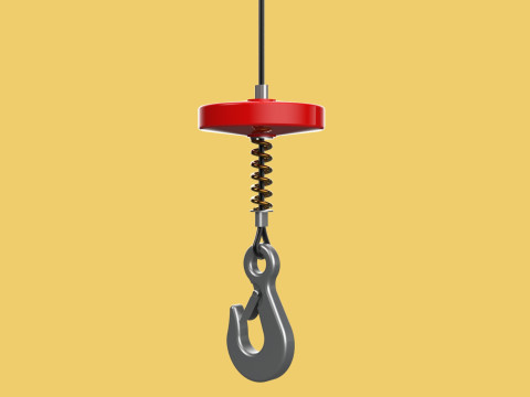 BUFFER SPRING LIFTING CRANE EYE HOOK ELECTRIC HOIST WIRE ROPE 3D Model