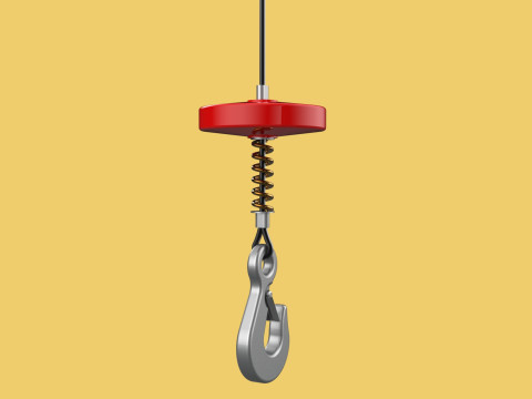 BUFFER SPRING LIFTING CRANE EYE HOOK ELECTRIC HOIST WIRE ROPE 3D Model