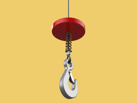 BUFFER SPRING LIFTING CRANE EYE HOOK ELECTRIC HOIST WIRE ROPE 3D Model