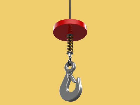 BUFFER SPRING LIFTING CRANE EYE HOOK ELECTRIC HOIST WIRE ROPE 3D Model