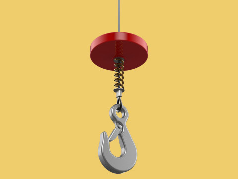 BUFFER SPRING LIFTING CRANE EYE HOOK ELECTRIC HOIST WIRE ROPE 3D Model