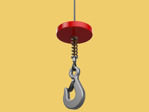 BUFFER SPRING LIFTING CRANE EYE HOOK ELECTRIC HOIST WIRE ROPE 3D Model
