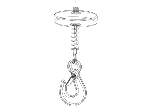 BUFFER SPRING LIFTING CRANE EYE HOOK ELECTRIC HOIST WIRE ROPE 3D Model