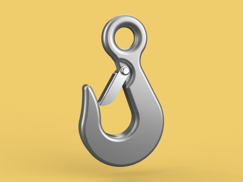 EYE HOOK FORGED SINGLE LIFTING CRANE TON HOOKS HOIST WINCH LATCH Modelo 3D