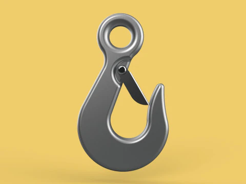 GANCHO DE OLHO FORJADO GUINDASTE DE ELEVA&Ccedil;&Atilde;O &Uacute;NICO TON HOOKS TRAVA DE GUINCHO DE TALHA Modelo 3D