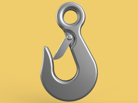 EYE HOOK FORGED SINGLE LIFTING CRANE TON HOOKS HOIST WINCH LATCH Modelo 3D