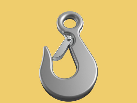 EYE HOOK FORGED SINGLE LIFTING CRANE TON HOOKS HOIST WINCH LATCH Modelo 3D