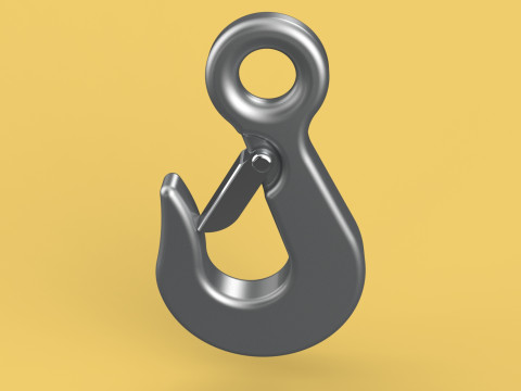 EYE HOOK FORGED SINGLE LIFTING CRANE TON HOOKS HOIST WINCH LATCH Modelo 3D