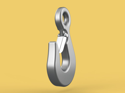 EYE HOOK FORGED SINGLE LIFTING CRANE TON HOOKS HOIST WINCH LATCH Modelo 3D