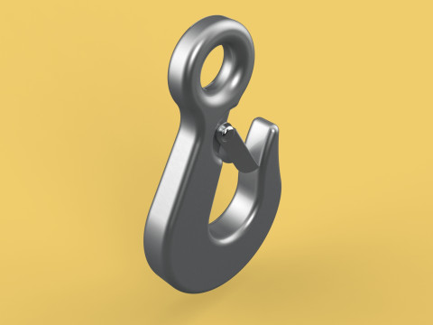 EYE HOOK FORGED SINGLE LIFTING CRANE TON HOOKS HOIST WINCH LATCH Modelo 3D