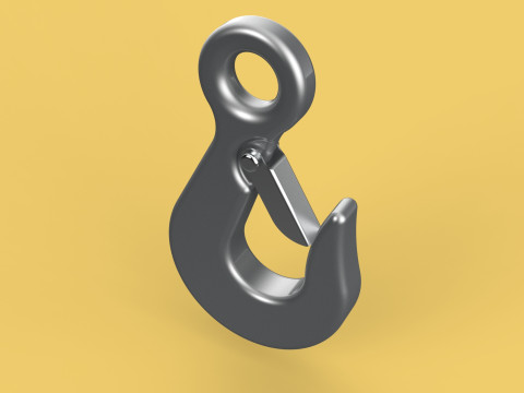 EYE HOOK FORGED SINGLE LIFTING CRANE TON HOOKS HOIST WINCH LATCH Modelo 3D