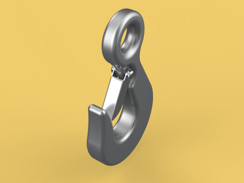 EYE HOOK FORGED SINGLE LIFTING CRANE TON HOOKS HOIST WINCH LATCH Modelo 3D