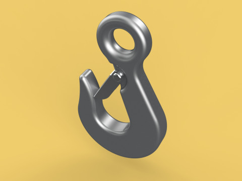 EYE HOOK FORGED SINGLE LIFTING CRANE TON HOOKS HOIST WINCH LATCH Modelo 3D