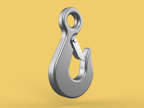 EYE HOOK FORGED SINGLE LIFTING CRANE TON HOOKS HOIST WINCH LATCH Modelo 3D