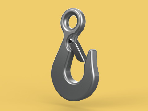 EYE HOOK FORGED SINGLE LIFTING CRANE TON HOOKS HOIST WINCH LATCH Modelo 3D