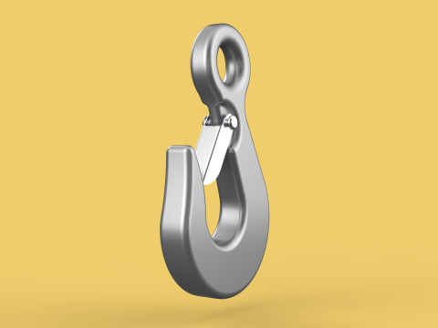 EYE HOOK FORGED SINGLE LIFTING CRANE TON HOOKS HOIST WINCH LATCH Modelo 3D