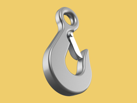 EYE HOOK FORGED SINGLE LIFTING CRANE TON HOOKS HOIST WINCH LATCH Modelo 3D