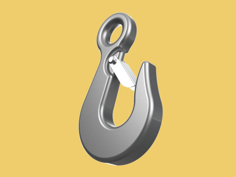 EYE HOOK FORGED SINGLE LIFTING CRANE TON HOOKS HOIST WINCH LATCH Modelo 3D