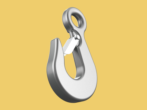 EYE HOOK FORGED SINGLE LIFTING CRANE TON HOOKS HOIST WINCH LATCH Modelo 3D
